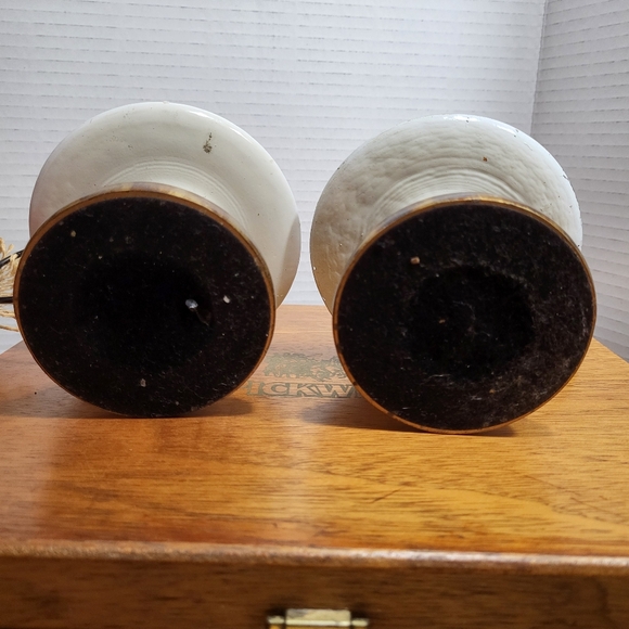 Vintage Pair of Porcelian and Metal Hand Painted Floral Candle Holders - Picture 16 of 17